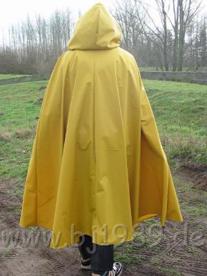 CapeGelb4.jpg - Cape aus mattem Gelb mit einer extra-großen Kapuze.